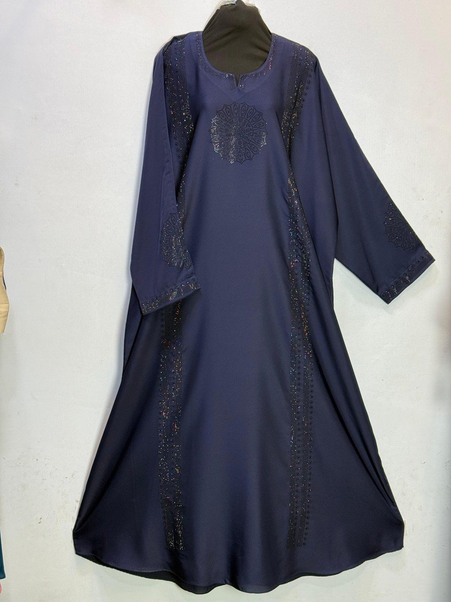 Midnight Blue Nug Embellished Maxi