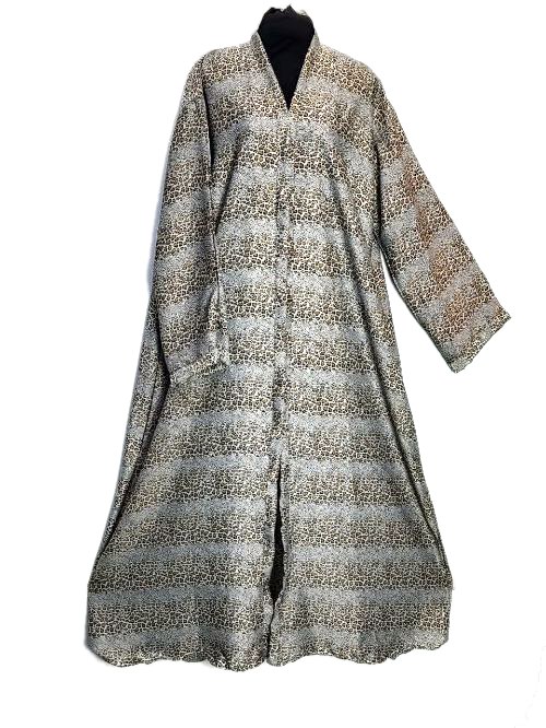 Silver Grey Printed Tiktok Abaya