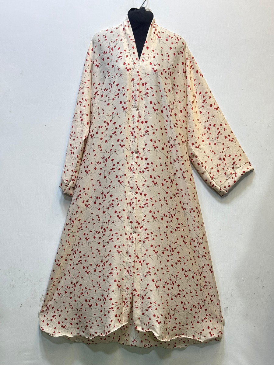 Beige Printed Tiktok Abaya (XLPT10)