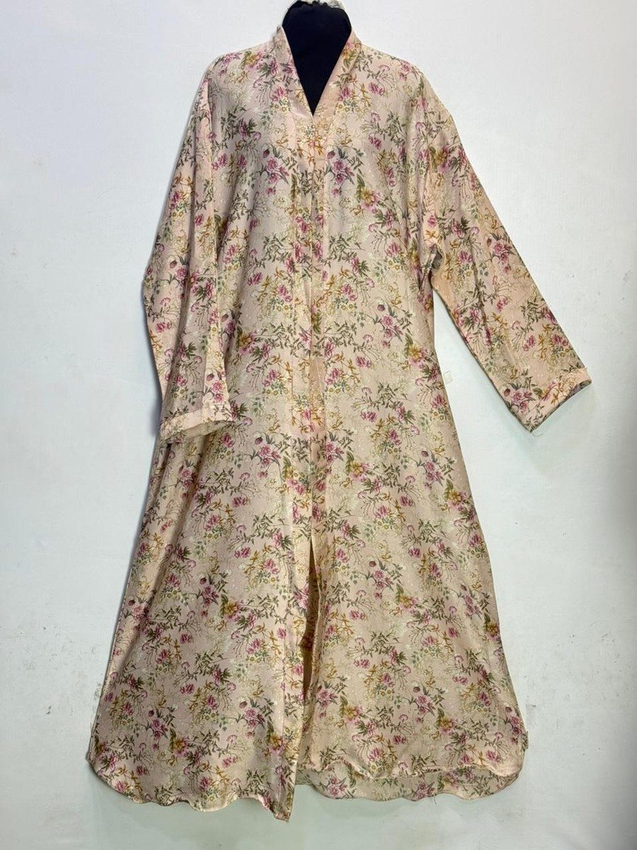 Beige Printed Tiktok Abaya (XLPT15)