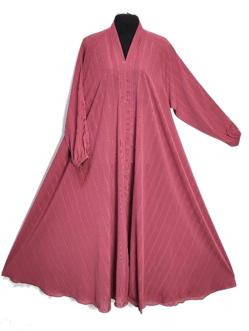 Rose Pink Zari Pleated Cheel Abaya