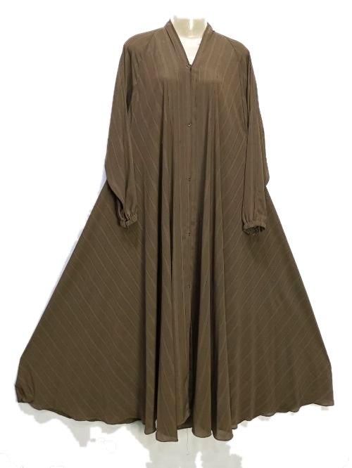 Cocoa Zari Pleated Cheel Abaya