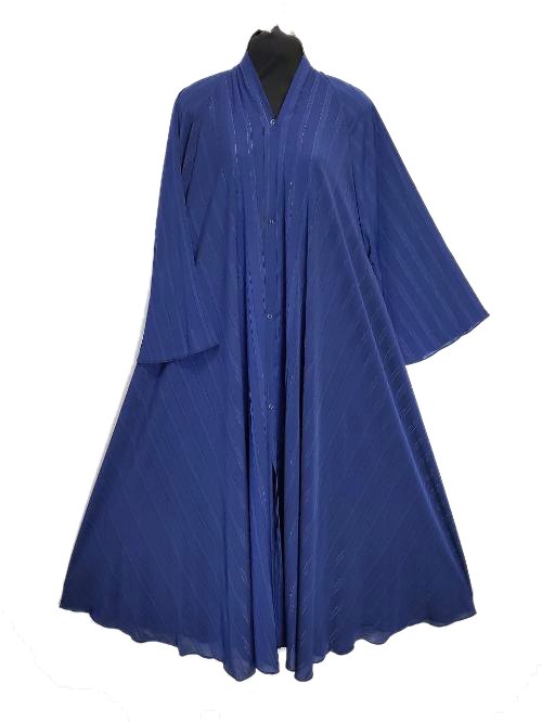 Navy Zari Pleated Cheel Abaya