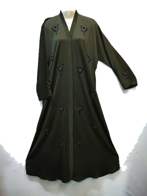 Charcoal Katdana Zoom Abaya (ZKG05)