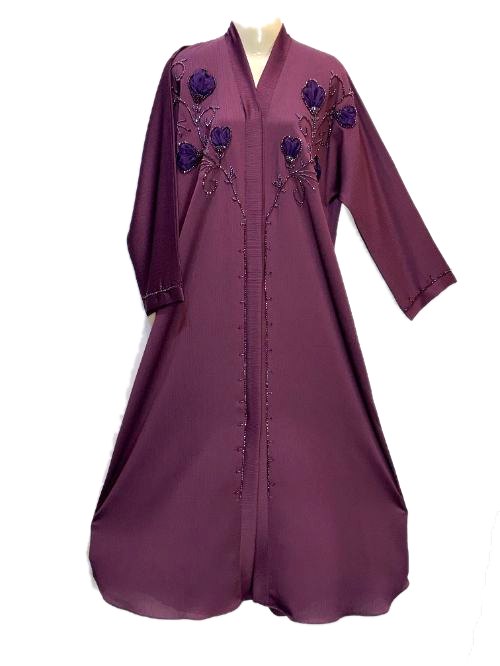 Plum Katdana Zoom Abaya (ZKG24)